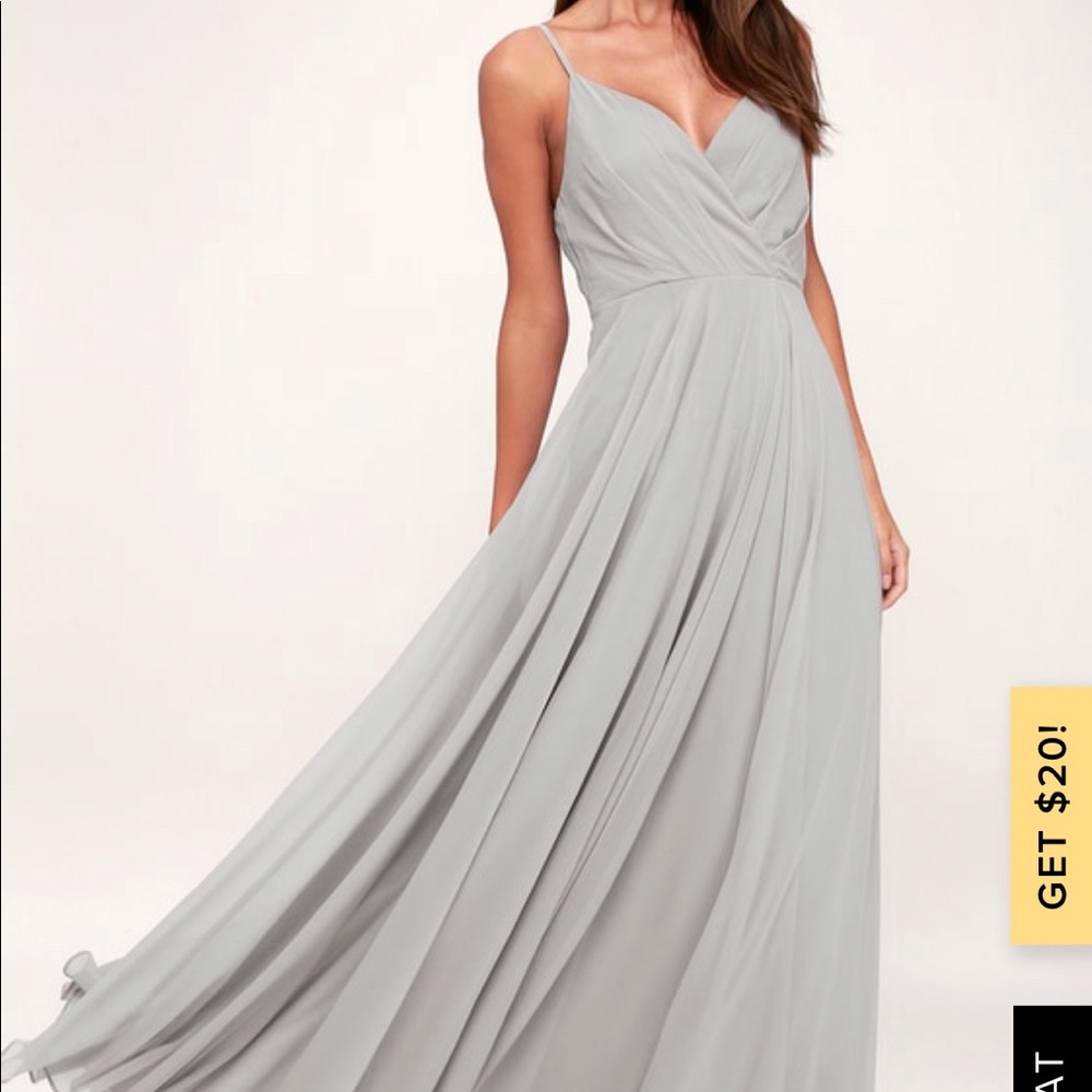 Lulus Maxi Light Grey Dress